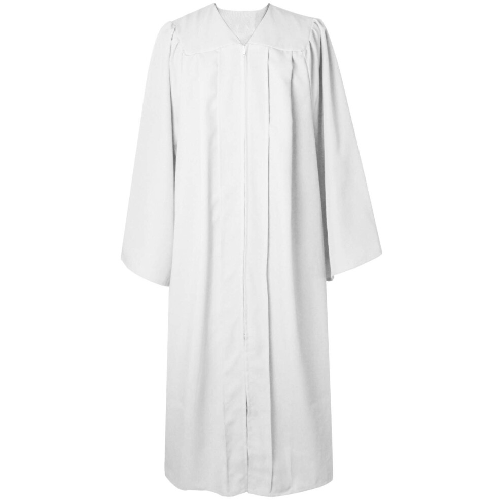 GraduatePro Baptism Choir Robe Adult Clergy Church Pastor Pulpit Robes Preachers Confirmation Robe Unisex White 48