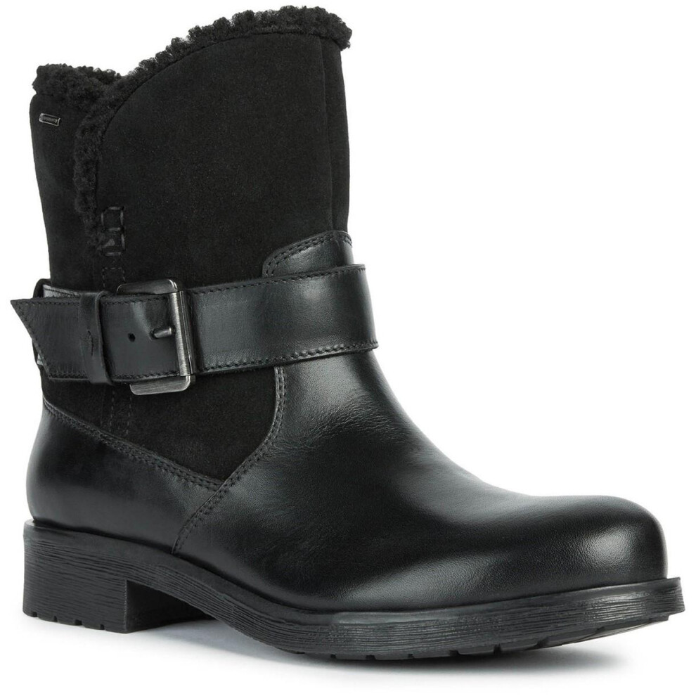 (5 UK, Black) Geox Womens/Ladies Rawelle Nappa Leather Ankle Boots