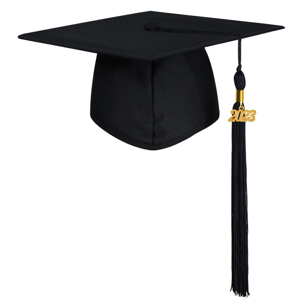 Graduatepro Matte Graduation Cap With 2023 Tassel For Adults High School And Bachelor Master Black 6037551918175