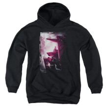 Trevco Sportswear PWR3031-YFTH-3 Power Rangers Pink Zord Poster Youth Hooded Sweatshirt, Black - Large