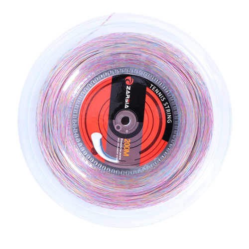 1 Reel 1.35mm Synthetic Flash Nylon Rainbow Tennis String Soft Feeling Racket Strings(200M )