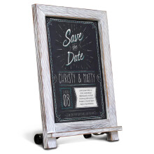 HBCY Creations Rustikales, wei getnchtes Tisch-Kreidetafel-Schild/hngende magnetische Wandtafel/kleine Arbeitstisch-Staffelei/Kchen-Memo-Tafel 24
