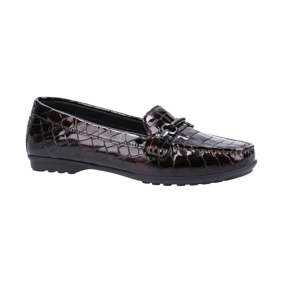 (3 UK, Dark Burgundy) Geox Womens/Ladies Elidia Leather Moccasins