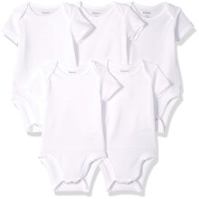 Hanes Baby Bodysuits Ultimate Flexy Short Sleeve til drenge og piger 5-Pack Diamond White 0-6 m?neder