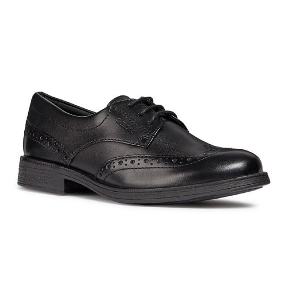 (2.5 UK Child, Black) Geox Girls Agata Patent Leather Shoes