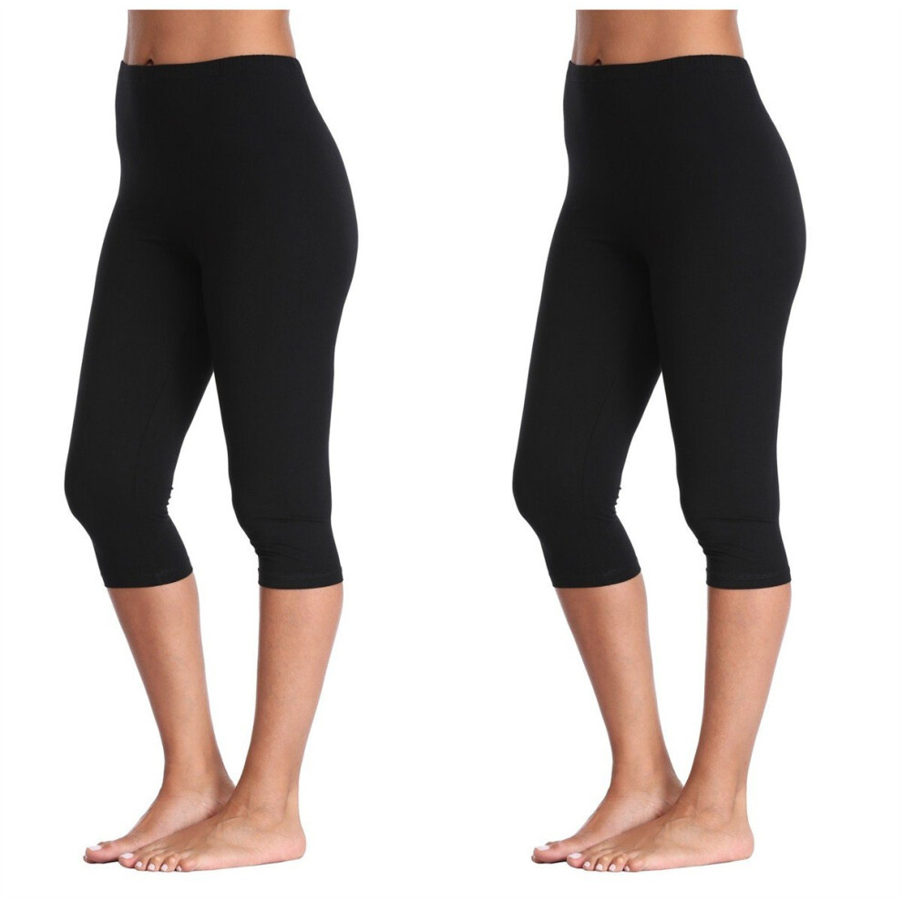 Kotii Leggings Capri l?gers et doux pour femmes Leggings courts Pantalon de yoga extensible 3/4