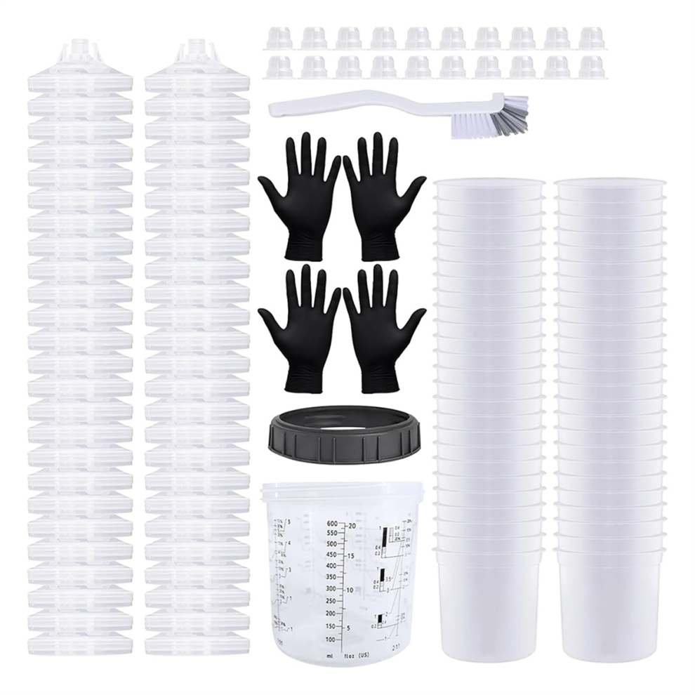 Disposable Paint Mixing Cup Kit For Automotive -Hvlp Spraygun,20 Ounce (600Ml) Standard 4851161904203