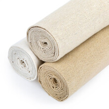 Caydo 3 Pieces Large Size Linen Needlework Fabric for Garment Craft Flower Pot Decoration and Tablecloth 62 by 19 Inch