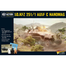 Warlord Bolt Action Sd.Kfz 251/1 Ausf C Hanomag Half Track 1:56 WWII Military Wargaming Plastic Model Kit Small Unpainted