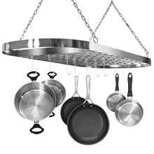 Sorbus  Pot and Pan Rack for Ceiling with Hooks   Decorative Oval Mounted Storage Rack   Multi-Purpose Organizer for Home  Restaurant  Kitchen Cookwar