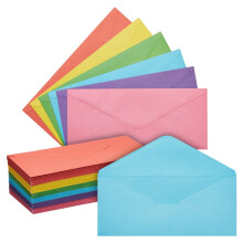 Bunte Briefumschlge fr den Geschftsversand, 120er-Pack #10-4,125 x 9,5 in verschiedenen Farben mit gummierter V-Klappe farbenfrohes Bromaterial
