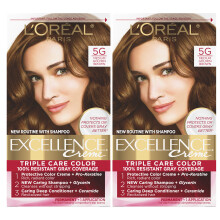L'Oreal Paris Excellence Creme tarts hajfestk 5G kzepes aranybarna 100 szzalkos szrke fedsu hajfestk csomag 2 db
