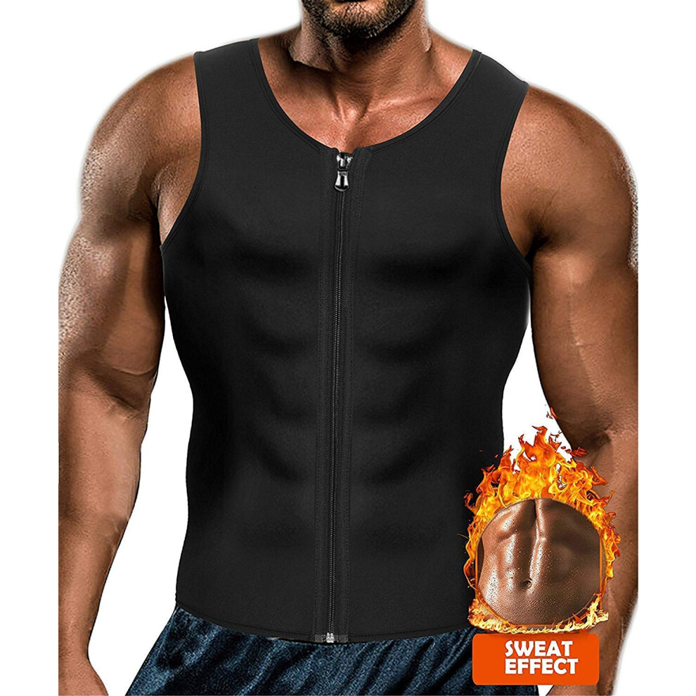 Corated Herren-Saunaweste, Schweiss-Taillentrainer, Reissverschluss, Heisses Neopren-Tanktop, Korsett, Kompressions-Bodyshaper, Sauna-Shirt, Workout-image