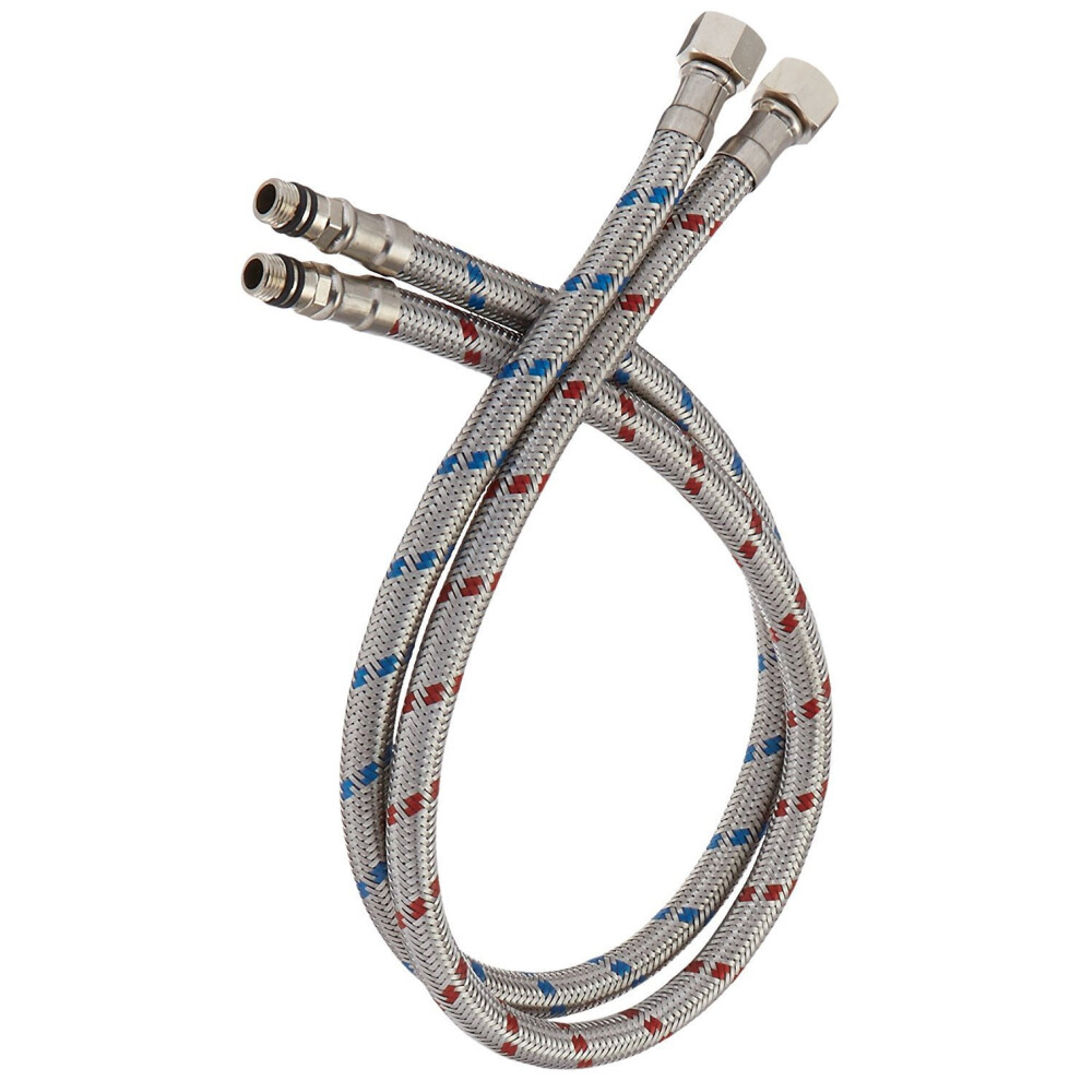 Homevacious 16-Inch Long Bathroom Kitchen Faucet Connector Braided Supply Hose 3/8-Inch Female Compression Stainless Steel Sink Faucet Connection Thre 682838644634