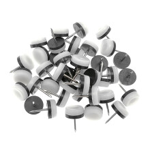 40pcs Thickened Furniture Glide Nail-on Nylon Slider Pad Floor Protector for Wooden Leg Feet of Chair Table Sofa(F28mm or 1.1"""" White)