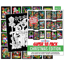Super Pack of 18 Fuzzy Velvet Coloring Posters (Christmas Edition) - Excellent Family Time Craft Project to Share and Color - All Ages DIY Coloring F