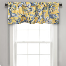 Cortinas Valance Filtrantes Lush Decor Dolores, 52" L x 18" A Amarelo - Valances para Janelas - Vintage Floral