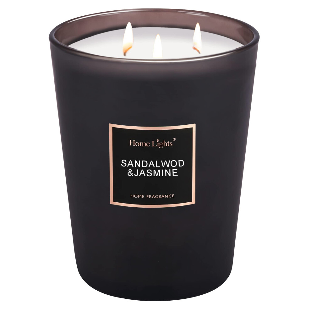 Homelights - Candele Profumate | Candela In Barattolo Grande, 944 G, Candele Naturali Per Aromaterapia Di Soia | Fino A 130 Ore Di Combustione Con 3 Stoppini Di Cotone, Candele Profumate Decorative-image