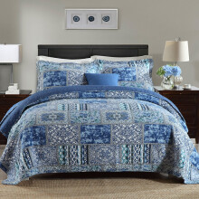 NEWLAKE puuvillainen pivpeite peittosarjat - knnettvt tilkkupeittosetti Sininen Classic Bohemian Pattern Queen Size