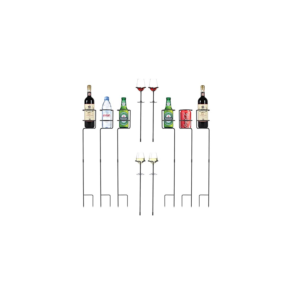 Lot de 10 porte-gobelets d'ext   rieur robustes Urban Deco, piquets de plage pour jardin, piquets pour porte-gobelets, lot de 6, plus 4 porte-gobel