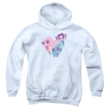 Trevco Sportswear CN705-YFTH-3 Powerpuff Girls Heart Youth Hooded Sweatshirt, White - Large
