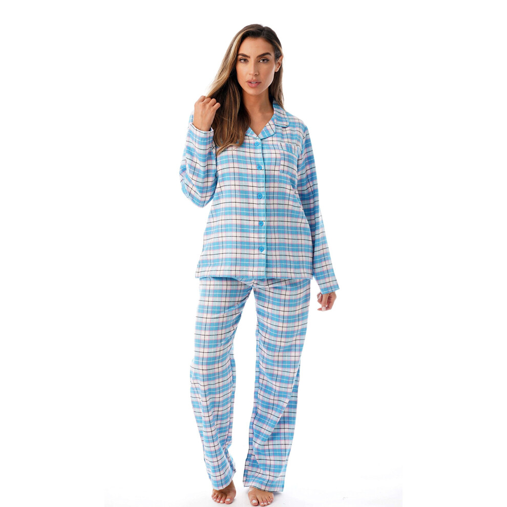 Just Love Ensemble de pyjama en flanelle ? manches longues pour femme 6760-10359-BLU-3X Bleu