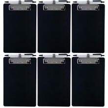 Trade Quest Memo Small Clipboard 6 '' X 9 '' Plastre Pender Clip Plastic (negru) (stilou inclus) (pachet de 6)