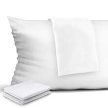 4-Pack Zippered Pillow Protectors  Premium 400 Thread Count 100% Egyptian Cotton White Zippered Pillowcases Pillow Covers  Standard