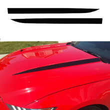 Xotic Tech Hood Spear Side Stripe Decal Sticker kompatibel med Ford Mustang 2015-up Glossy Black