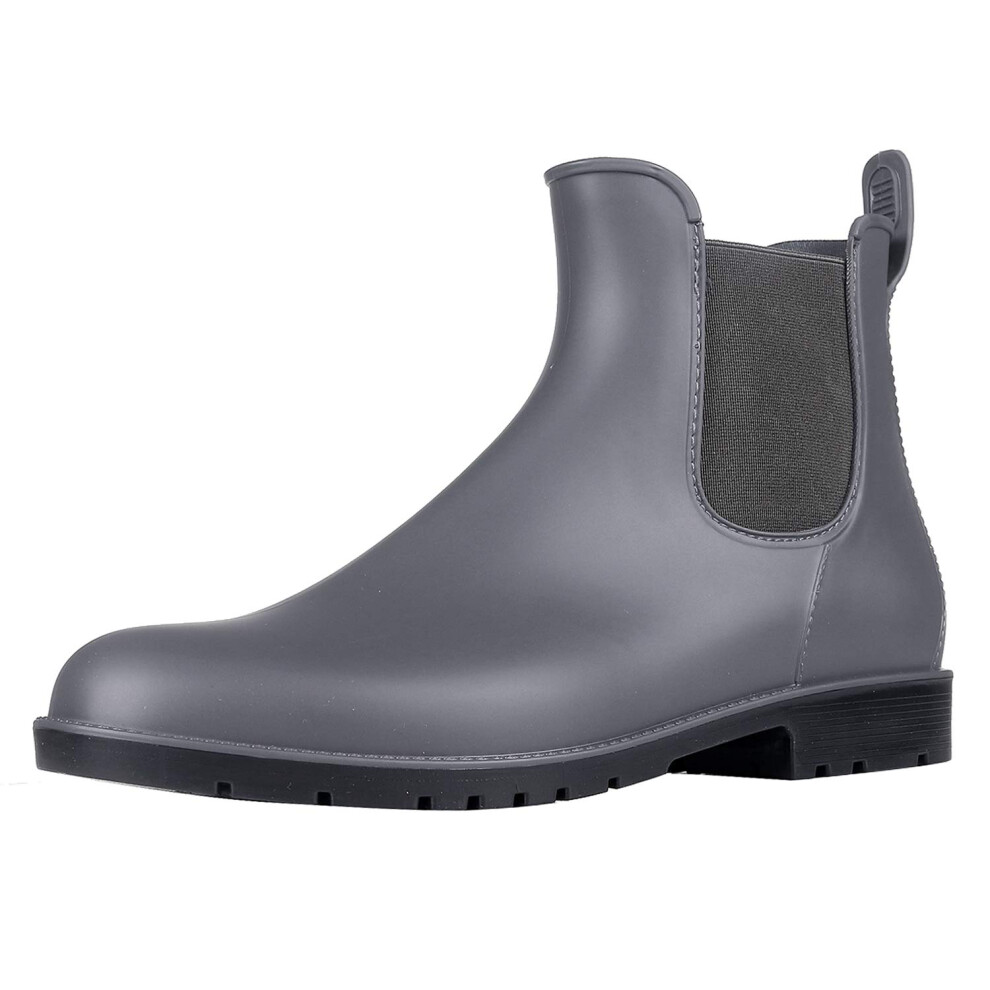 Bottes de pluie courtes Asgard pour femmes, imperm   ables, noires,    lastiques,     enfiler, bottines, pointure 40, gris