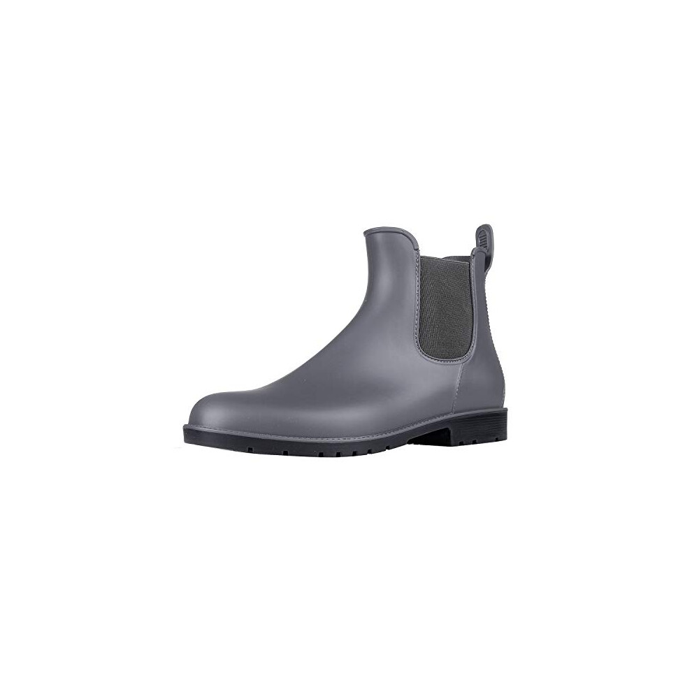 Bottes de pluie courtes imperm   ables     enfiler pour femmes Asgard, bottines Chelsea GY38 grises