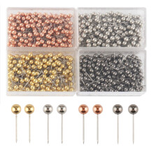 SUBANG 800 stuks kaartspelden 1/8-inch retro metallic kleur kralen kop markeringsspelden 4 kleuren