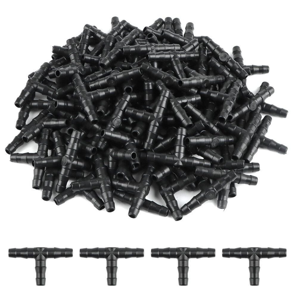 Kalolary 4/7Mm Tee Pipe-100 Pcs Pvc Sprinkler Irrigation Hose Ugello Atomizzante A Goccia Irrigazione Joint Micro Spray Irrigation Joint Per Tubo Automatico Sistemi Di Irrigazione Attrezzo-image