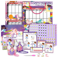 Potty Training Chart For Toddlers Girls Unicorn Design - Sticker Chart 4 Week Belning Diagram - 213 Sta klistermrken Intyg Instruktionsbroschy