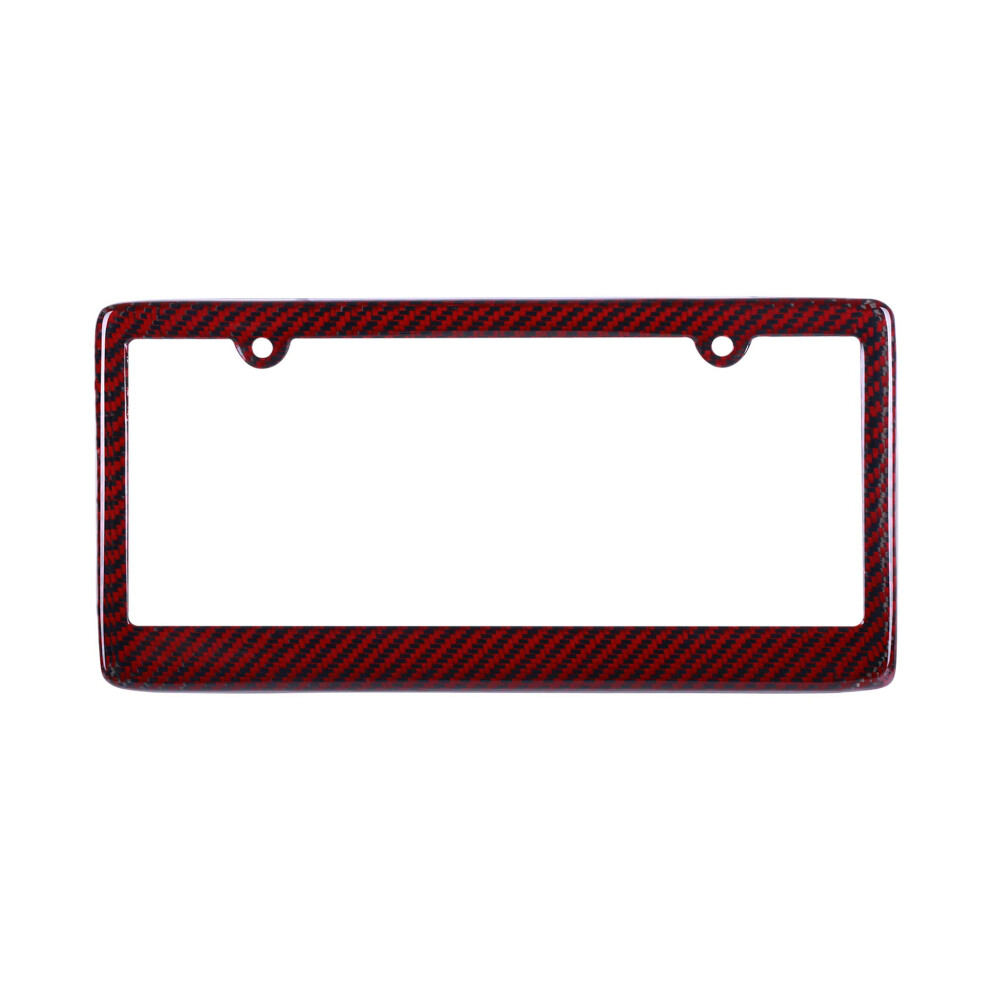 Real 100% Carbon Fiber License Plate Frame Tag Cover Ff Red 653718116114