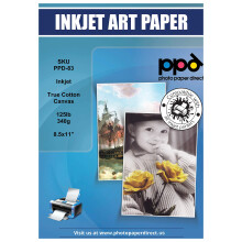 PPD atramentov pl tno, 100 % prav potlaciteln bavlna, LTR, 8,5 x 11"""", 125 libier, 340 g/m , 17 mil x 10 listov (PPD083-10)