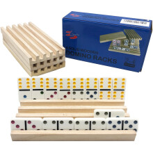 Yuanhe s?t med 4 solide tr? domino bakker Domino fliser rack domino holder