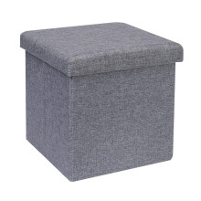 B FSOBEIIALEO Pouf contenitore cubo in lino tavolino da caff    poggiapiedi sgabello seduta pieghevole baule porta giocattoli pieghevole per bambin