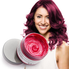 Pink Red Hair Color Wax Natural Hairstyle Wax 4.23 oz Temporary Hairstyle Cream for Party Cosplay Halloween Daily use Date Clubbing (Pink Red)