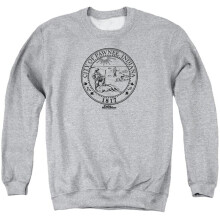 Trevco Sportswear NBC348-AS-5 Parks & Rec Pawnee Seal Adult Crewneck Sweatshirt, Athletic Heather - 2X