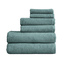 Toalhas de Banho Azuis - Conjunto de 6 Toalhas 100% Algodão - 2 Toalhas de Banho, 2 Toalhas de Mão, 2 Panos de Lavar