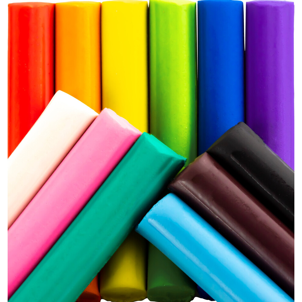 Extra Weiche, Endlos Wiederverwendbare Modelliermasse Fur Kinder, 12Er-Pack. Ungiftige Knetebl?Cke In Regenbogenfarben Fur Kreativen Spass Fur Kin-image