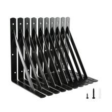 HOME MASTER HARDWARE 12 tommer x 8 tommer Heavy Duty hyldebeslag Belastningskapacitet: 600 lb sort metal 90 graders underst?tninger til hylder 10