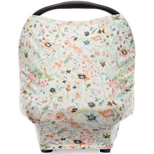 Parker Baby 4 in 1 Car Seat Cover for Girls - Stretchy Carseat Canopy Nursing Cover Grocery Cart Cover High Chair Cover - """"Bloom""""