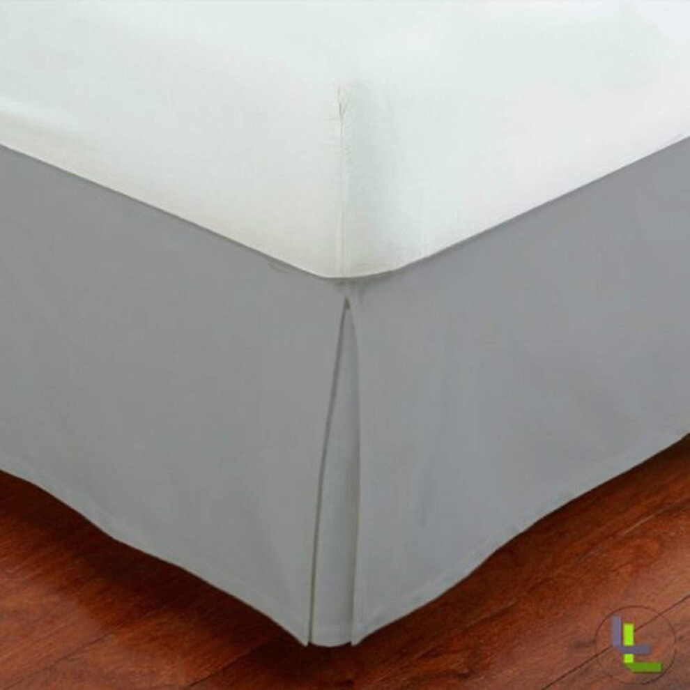 Linen Plus Queen Size Luxury Tailored Bed Skirt 14 Drop Pleated Styling Dust Ruffled Solid Silver/Light Grey New