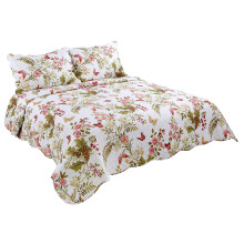 Marina Decoration Rich Printed Stitching Coverlet pivpeite Ultra Pehme 3-osainen kespeittosarja, jossa 2 tikattua vartta perhonen ja kukkakuvio P