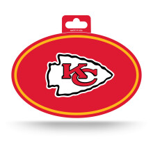 NFL Rico Industries Color Team Logo Oval Sticker Kansas City Chiefs 3 x 5-tum