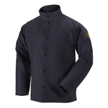 Black Stallion FBK9-30C Flame-Resistant Cotton Welding Jacket  Black  Medium