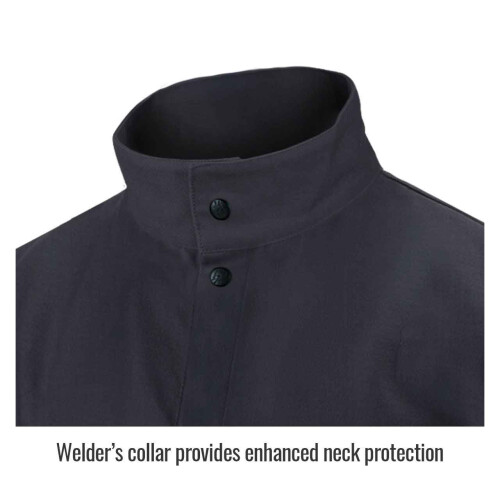 Black Stallion FBK9-30C Flame-Resistant Cotton Welding Jacket  Black  Medium 1