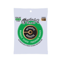 Martin Autentisk Akustisk Marquis Silked Guitar Strings - Phosphor Bronze Medium Gauge | Varm afbalanceret tone med brobeskyttelse | Silkeomvikle